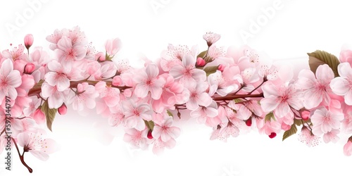 pink cherry blossom isolated  generative ai