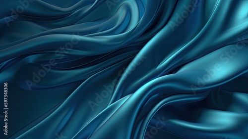 blue silk satin fabric textture for background. Generative AI © Now