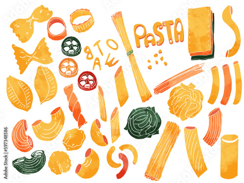 パスタのイラストセット