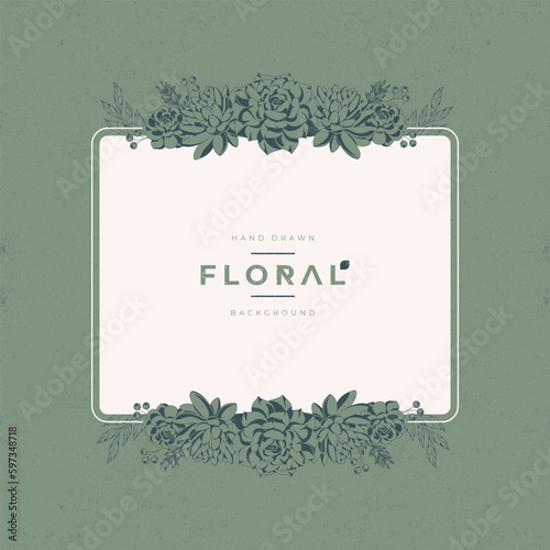 vintage hand drawn lovely succulents background