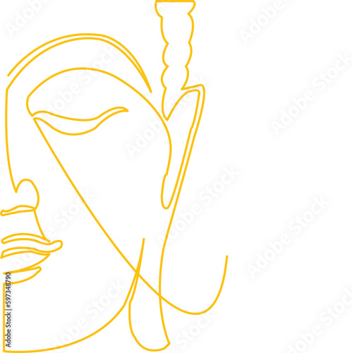 happy vesak days, vector art line illustration