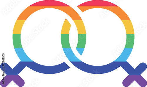 Gender icon, Male and Female icon symbol vector illustration. transgender people, gay rights, gay marriage, LGBT icons.