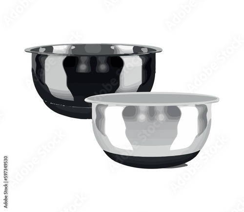 Empty crockery on white background