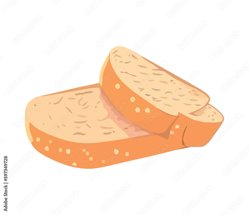 Freshly baked bread slices, perfect for lunch