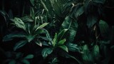 green lush tropical leaves , nature background , Generative AI