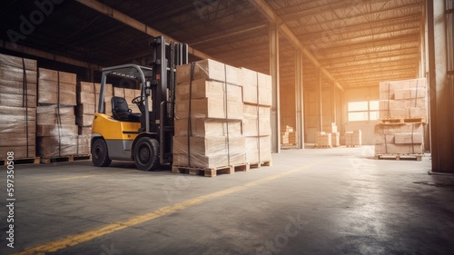 modern warehouse storage of retail shop , Generative AI