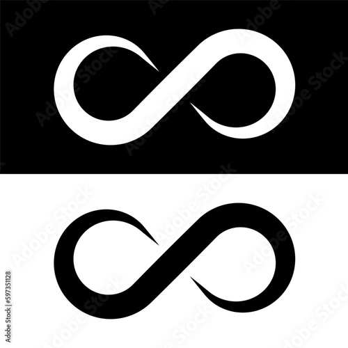 black and white infinity symbol