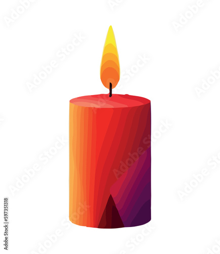 Glowing flame igniting candle