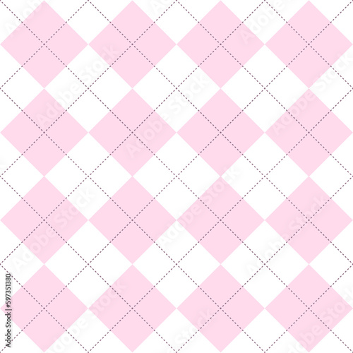 pink argyle pattern on a white background.