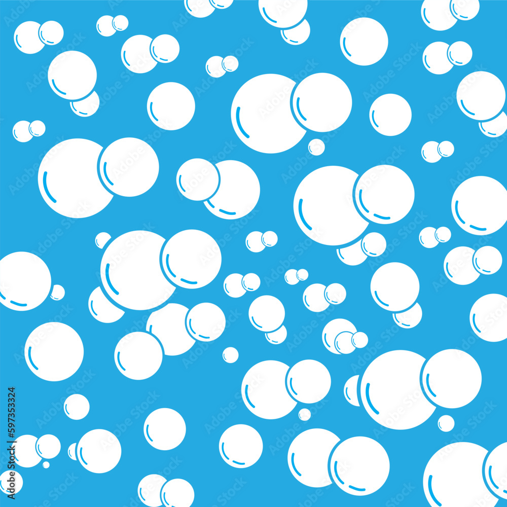Seamless pattern with soap bubbles on a blue background Seamless pattern with soap bubbles on a blue background