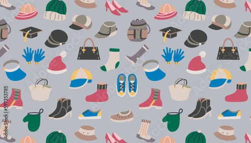 Vector seamless pattern of Accessories