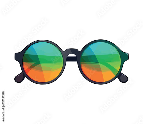 Fashionable eyewear in green and yellow shades