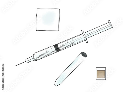 注射器と採血管セット02