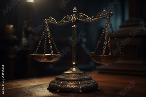 Fancy justice scales. Generative AI