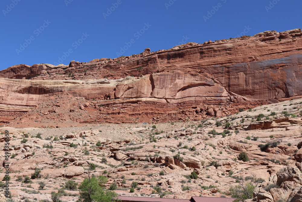 This beautiful red rock desert canyon is located at the Arches National Park, Moab Utah. This beautiful red rock desert canyon is located at the Arches National Park, Moab Utah.