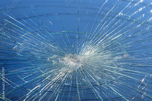 cracks of broken window glass