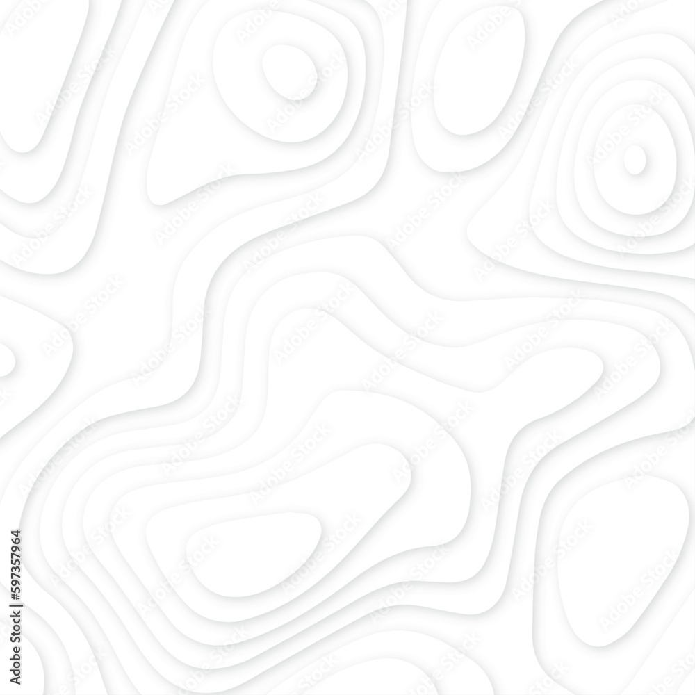 Abstract realistic papercut decoration textured with wavy layers .Topographic canyon geometric map relief texture with curved layers and shadow .Abstract wavy line 3d paper cut white background. Abstract realistic papercut decoration textured with wavy layers .Topographic canyon geometric map relief texture with curved layers and shadow .Abstract wavy line 3d paper cut white background.