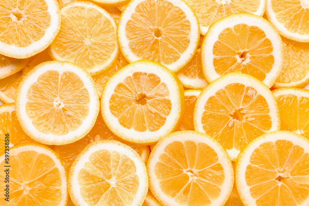 Texture of sliced lemons as background Texture of sliced lemons as background