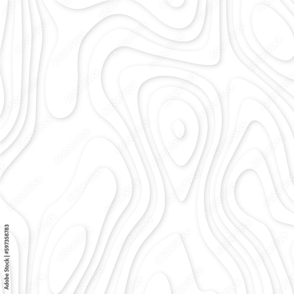 Abstract realistic papercut decoration textured with wavy layers .Topographic canyon geometric map relief texture with curved layers and shadow .Abstract wavy line 3d paper cut white background. Abstract realistic papercut decoration textured with wavy layers .Topographic canyon geometric map relief texture with curved layers and shadow .Abstract wavy line 3d paper cut white background.