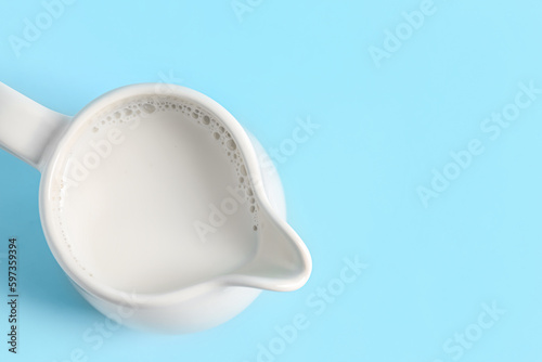 Fresh white milk in ceramic...