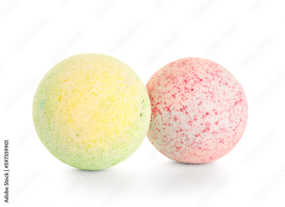 Bath bombs on white background Bath bombs on white background