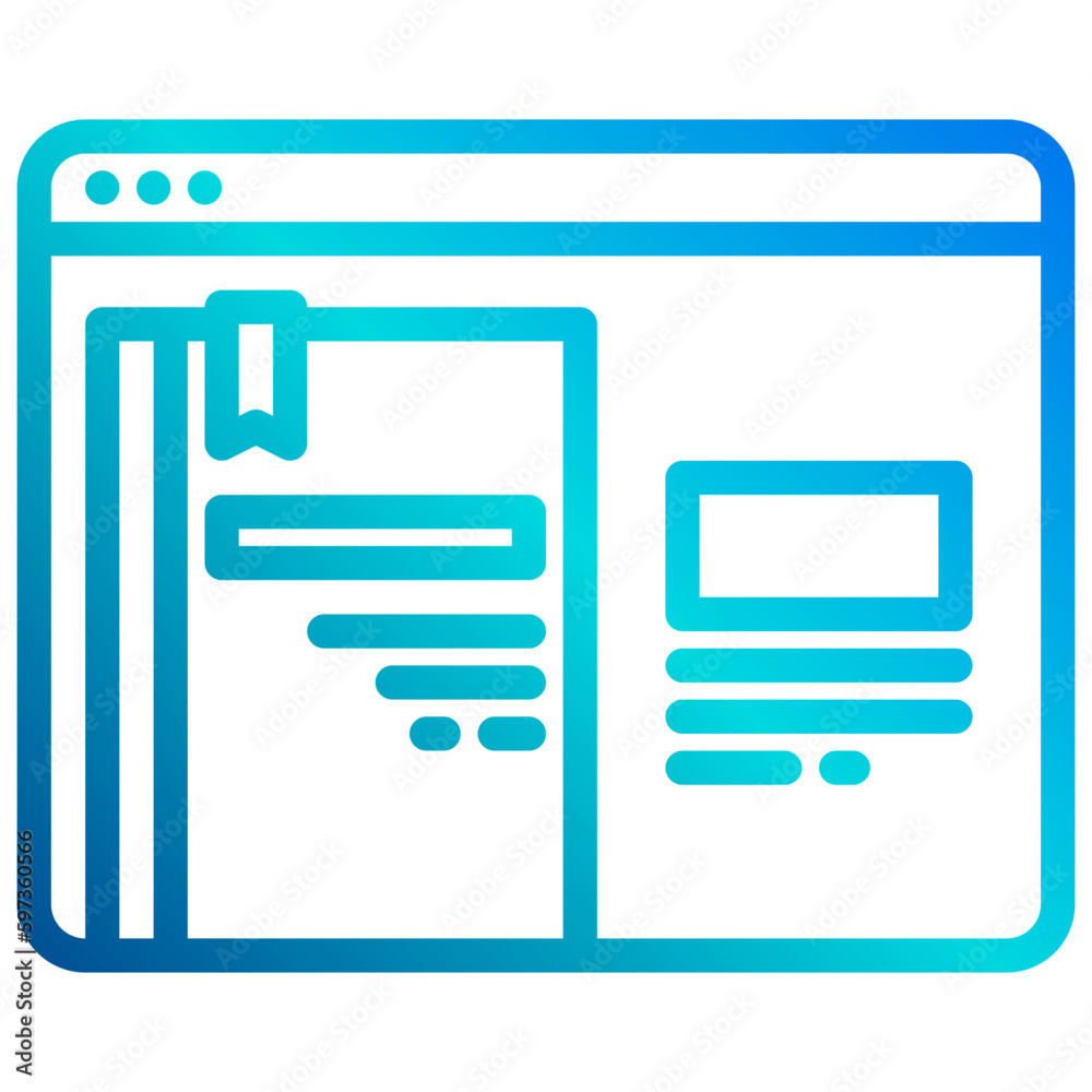 Browser gradient line icon Browser gradient line icon