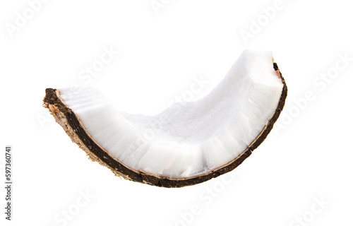 Coconut pieces isolated on transparent png