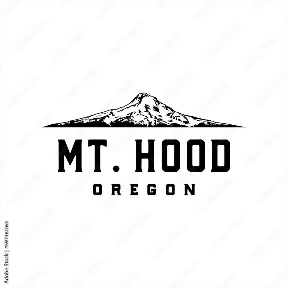 Mountain hood logo with classic style design