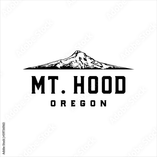 Mountain hood logo with classic style design