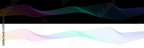 abstract wave particle rainbow vector with two different backgrounds