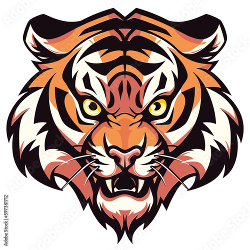 Fototapeta Naklejka Na Ścianę i Meble -  Tiger head  biker logo vector t-shirt design