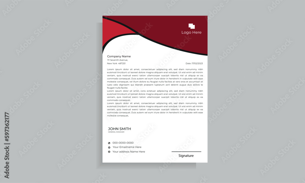 Modern corporate letterhead template design Modern corporate letterhead template design