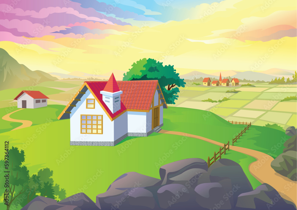 landscape with house landscape with house