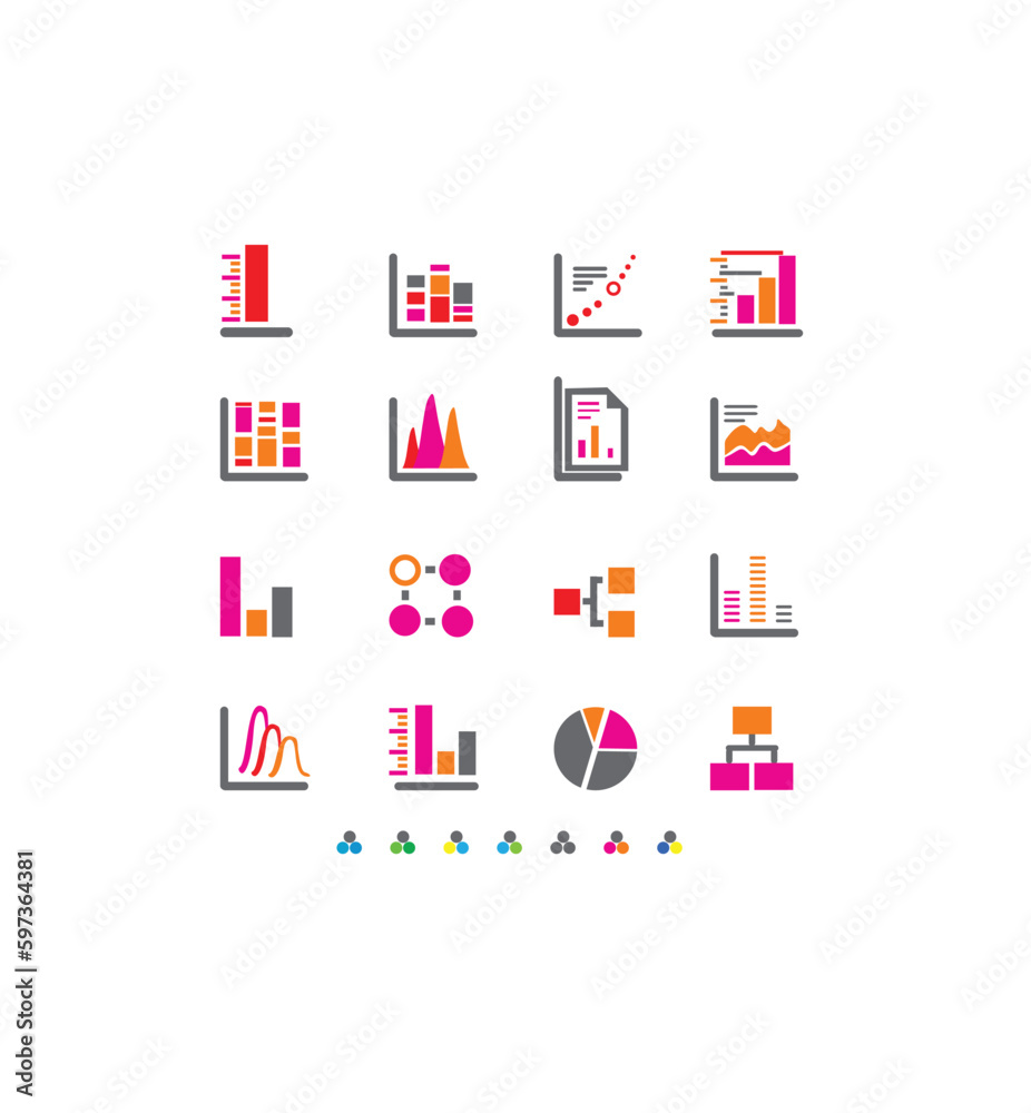 set of chart icons for your design