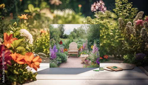 Floral greeting card for a special occasion. Summer garden concept