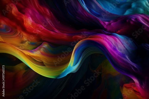 Vibrant abstract backdrop with rainbow-like iridescent shades. Generative AI