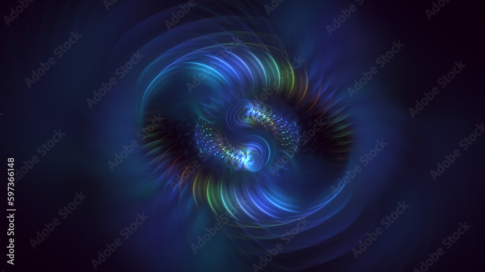 3D rendering abstract blue fractal light background 3D rendering abstract blue fractal light background