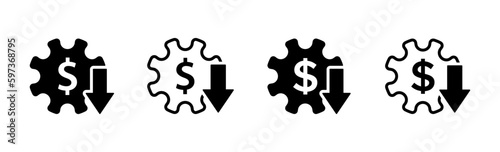 Reduced maintenance cost vector icons