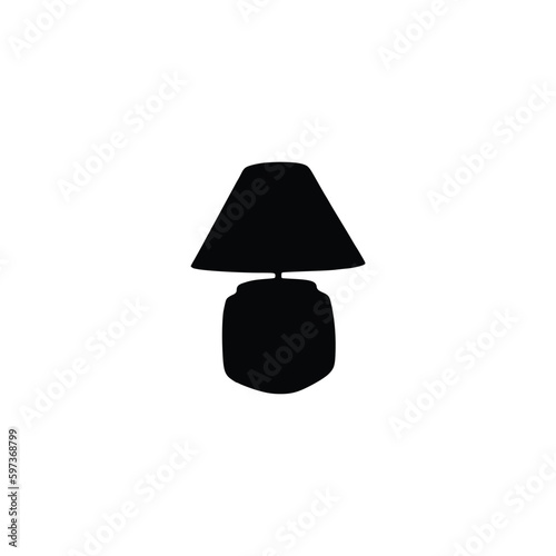 Table light silhouette, lamps Flat style vector illustration. Black light, lamp silhouette set, lamps set.