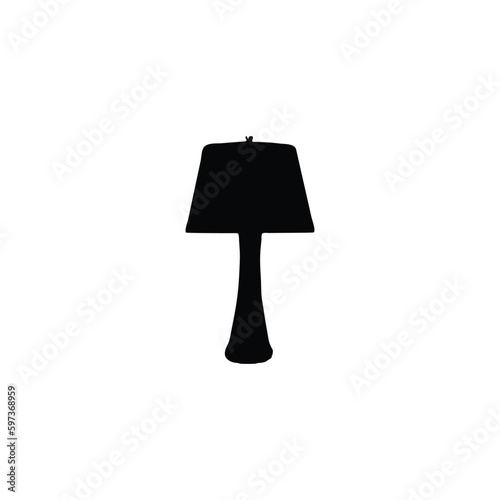 Table light silhouette, lamps Flat style vector illustration. Black light, lamp silhouette set, lamps set.