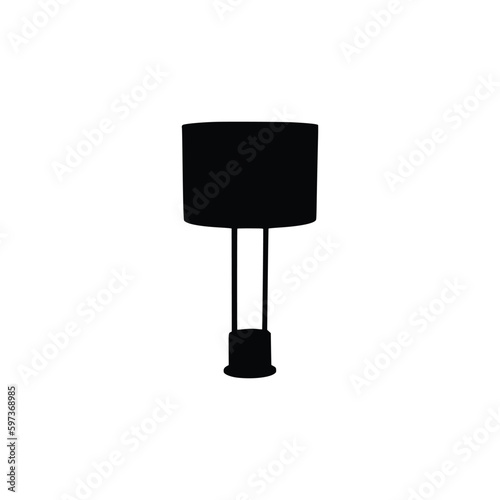 Table light silhouette, lamps Flat style vector illustration. Black light, lamp silhouette set, lamps set.