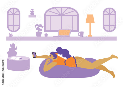 relax time girl：ルームウェアでリラックスタイムを過ごす女性