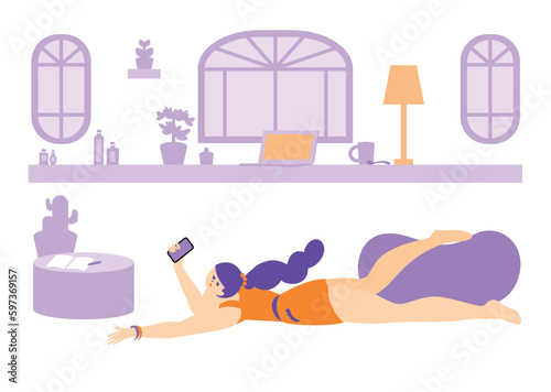 relax time girl：ルームウェアでリラックスタイムを過ごす女性