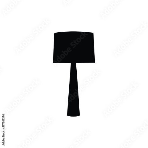 Table light silhouette, lamps Flat style vector illustration. Black light, lamp silhouette set, lamps set.