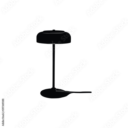 Table light silhouette, lamps Flat style vector illustration. Black light, lamp silhouette set, lamps set.