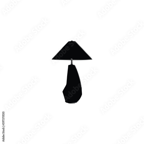 Table light silhouette, lamps Flat style vector illustration. Black light, lamp silhouette set, lamps set.