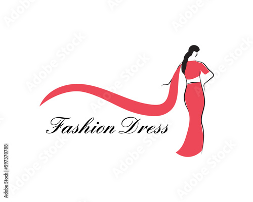fashion dress woman  saree logo design template
