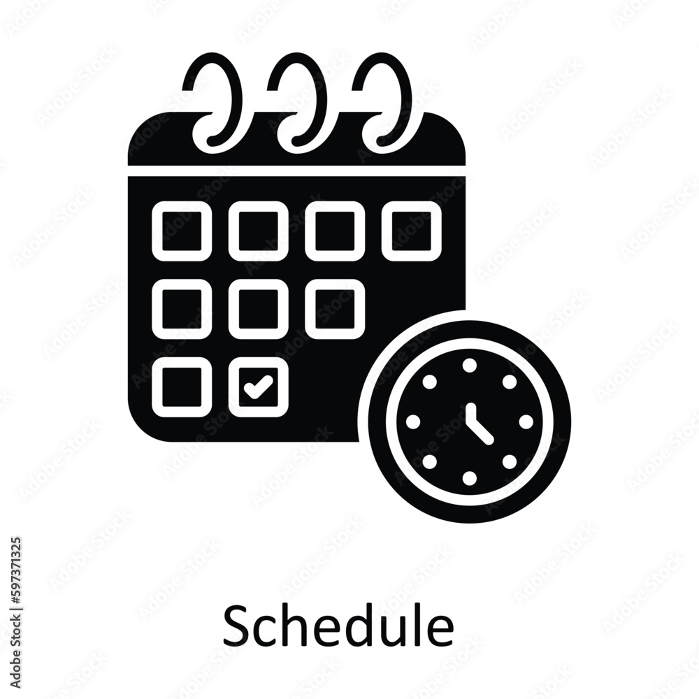Schedule  Vector  Solid Icons. Simple stock illustration stock