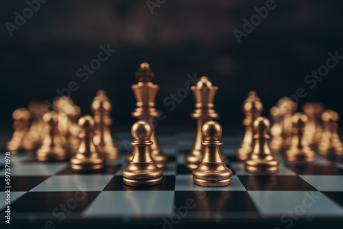 chess piece on chess board game for ideas  challenge  leadership  strategy  business  success or abstract concept.
