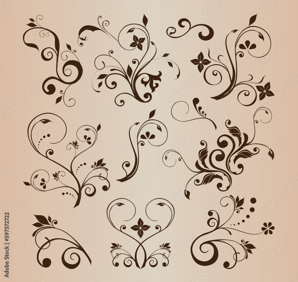 floral ornaments for design floral ornaments for design